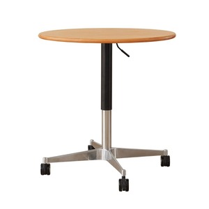 Zeyang Solid Wood Height Adjustable Coffee <b>Table</b> With Wheels Cherry Wood Round <b>Table</b> For Living Room <b>Sofa</b> Side Mobile Use - Product Image 5