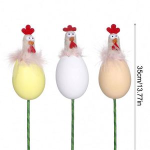 <b>Easter</b> Animal Cuttings 13.7in Artificial Hen Chick Turkey Picks with Eggs Flower Pick Spring Vase Filler <b>Ornament</b> for Home Party - Product Image 1