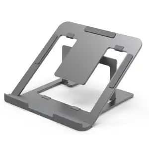 Dudukan Laptop aluminium yang dapat dilipat dengan fitur permukaan silikon untuk penggunaan siswa di rumah atau kantor untuk meja komputer