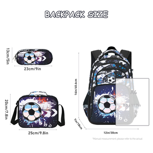 Sac à dos scolaire Cusangel 16 pouces robuste et imperméable <span class=keywords><strong>noir</strong></span> pour garçons de 6 à 12 ans, ensemble de 3 pièces avec sac à lunch et trousse à crayons - Product Image 4