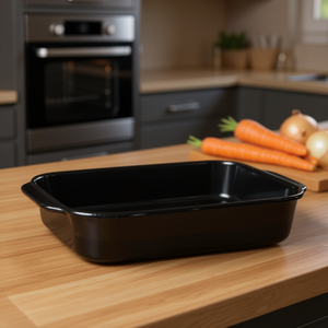 KARL KRGER <b>Square</b> Roasting Pan 40x27.5x7.5cm Enamelled Black - Product Image 3