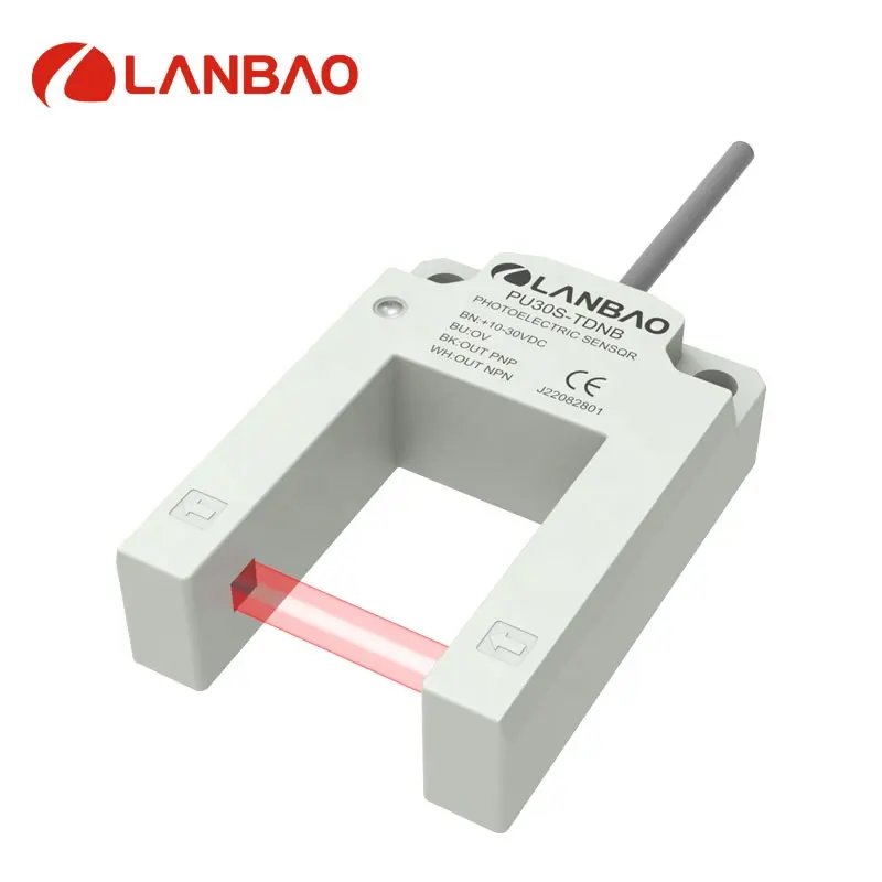 Lanbao DTP series NPN + PNP NO/NC 30mm ranura de haz pasante sensor óptico interruptor de capa plana para la industria de ascensores