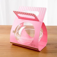 Boîte d'emballage portable en plastique transparent PET de qualité alimentaire pour gâteaux, tiramisu, pain, logo personnalisé