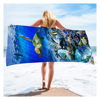 Venta directa de fábrica personalizado deporte acuático multicolor impresión toallas absorción microfibra playa toalla transpirable Poncho