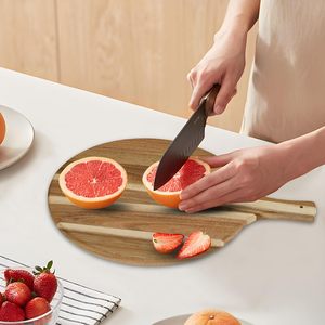 Tabla <span class=keywords><strong>de</strong></span> Pizza Redonda Grande <span class=keywords><strong>de</strong></span> <span class=keywords><strong>Madera</strong></span> <span class=keywords><strong>de</strong></span> Acacia al por Mayor con Asa, Bandeja <span class=keywords><strong>de</strong></span> Servicio <span class=keywords><strong>de</strong></span> <span class=keywords><strong>Madera</strong></span> para Pizza, Tablas <span class=keywords><strong>de</strong></span> Charcutería con Logotipo - Product Image 5