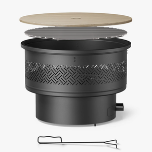 <span class=keywords><strong>Chimenea</strong></span> Redonda Grande <span class=keywords><strong>de</strong></span> Metal para Exteriores, Brasero <span class=keywords><strong>de</strong></span> Acero Resistente a la Intemperie, Brasero para Patio, Jardín, Fiestas y Entretenimiento - Product Image 1