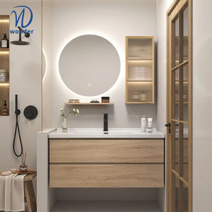 <span class=keywords><strong>Mueble</strong></span> de baño de madera maciza de <span class=keywords><strong>estilo</strong></span> moderno con <span class=keywords><strong>lavabo</strong></span> de espejo y <span class=keywords><strong>lavabo</strong></span> de baño combinado - Product Image 1