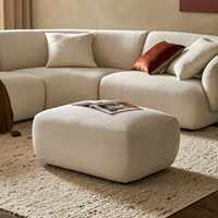 Canapé modulaire en tissu performant en forme de L FERLY avec ottoman, meubles de salon reconfigurables