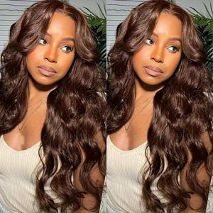 Perruque en dentelle frontale 100% cheveux humains vierges, couleur chocolat brun vietnamien, vague lâche, dentelle HD transparente vietnamienne, fournisseur de perruques - Product Image 4