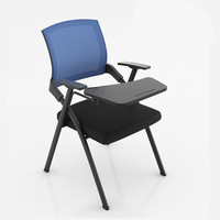 Chaise pliante de salle de réunion en tissu maillé, chaise de formation avec tableau d'écriture intégré, chaise de bureau avec table intégrée, chaise d'étude empilable