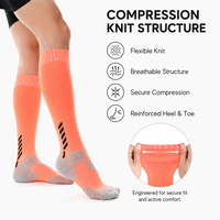 Chaussettes de compression mi-hautes 20-30 mmHg pour hommes et femmes, respirantes, pour la course à pied, le cyclisme, soutien athlétique, logo personnalisé, OEM