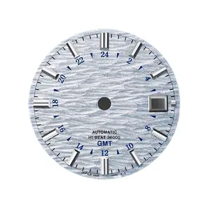 Nuovo GS 28.5mm orologio calendario singolo/argento numeri sole luminoso quadrante per nh35/nh36 8215 GS quadrante orologio