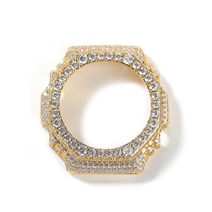 Boîtier de montre UWIN entièrement pavé de pierres, compatible GA2100, avec lunette octogonale personnalisée en moissanite, style Hip Hop Bling, accessoire de modification de montre - Product Image 5