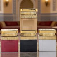 Ensemble de pots cosmétiques de 200 ml avec couvercles en verre dorés de luxe