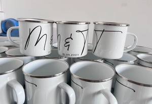 Tasses en émail personnalisées à faible MOQ avec logo promotionnel, tasses en émail par sublimation, tasses en émail bon marché, tasses en émail de 12 oz - Product Image 4