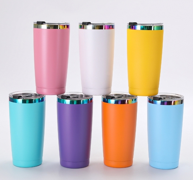 20oz Stainless Steel Vacuum Insulated Rainbow Plated Holographic Plating Travel Car Coffee Mug Tumbler for Laser Engraving Logo