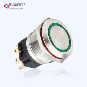 Interruttore a pulsante in metallo illuminato IP67 da 22mm 2NO2NC con LED R/<span class=keywords><strong>G</strong></span>/<span class=keywords><strong>B</strong></span>/<span class=keywords><strong>Y</strong></span>/W, tipo blocco/momentaneo - Product Image 2