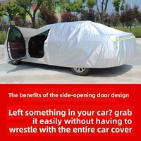 Housse de voiture argentée, couverture intégrale, universelle, toutes saisons, pare-soleil PEVA, résistante aux UV, imperméable, isolante thermique, épaisse, anti-poussière