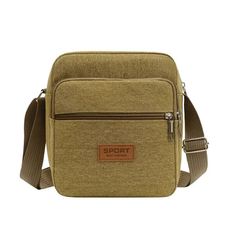 Tas selempang pria, mode kapasitas besar kanvas uang tas bahu tunggal tas messenger tas dada kualitas tinggi