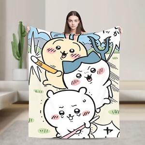 Mantas de Felpa de Coral con Dibujos Animados de C-Chiikawa <span class=keywords><strong>Hachiware</strong></span>, Mantas Suaves y Portátiles para Primavera, para Cama, Sofá, Colchas - Product Image 2