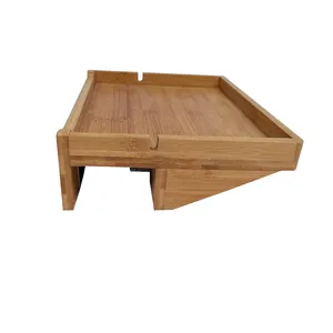 Natural Modern Clamp-on Floating Bamboo Bedside Tray Bamboo Bedside Table