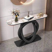 Table console moderne de luxe en acier inoxydable et bois doré pour la maison Meubles de salon pour villas et entrées