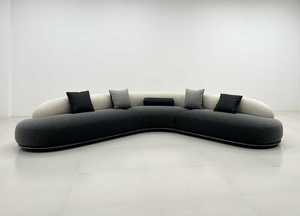 Divano Minimalista Italiano con Cielo Stellato, Colore Sfumato e Forma Curva - Divano di Design per <span class=keywords><strong>Soggiorno</strong></span>, Villa. - Product Image 3