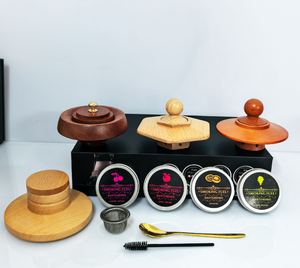 Ensemble cadeau de fumoir à cocktails en bois de luxe, best-seller, avec couvercle fumoir personnalisable en forme de soucoupe volante pour bars, hôtels et restaurants - Product Image 1