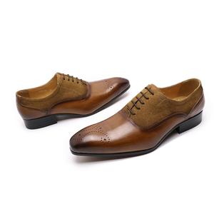 Nouvelles chaussures décontractées Oxford <span class=keywords><strong>pour</strong></span> hommes en cuir de vachette sculpté, design <span class=keywords><strong>italien</strong></span> tendance - Product Image 4