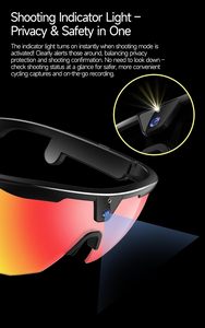 Lunettes Intelligentes 4K HD avec Caméra Anti-Tremblement, Haut-parleurs Stéréo 3D, Caméra d'<span class=keywords><strong>Action</strong></span> Sportive Polarisée UV400 pour Lunettes d'Extérieur IA - Product Image 6