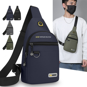 Men's Chest Bag Oxford Cloth Waterproof Durable Multi Functional Outdoor Sports Travel Crossbody Bag Solid Color - Product Image 2