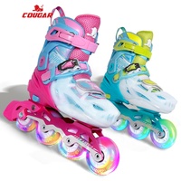 Patins à roulettes ajustables pour enfants avec roues lumineuses, respirants, pour garçons et filles, débutants, sports de plein air