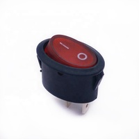 Interrupteur à bascule ovale de couleur rouge T85 avec conformité ROHS 250v 6a