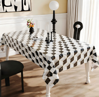 Nappe carrée en PVC à motif géométrique écossais, imperméable, anti-taches, nettoyable, écologique, taille personnalisée pour la maison, l'hôtel, la décoration de banquet