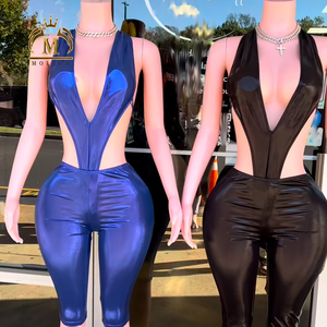 Nuovi arrivi tutine da donna body elasticizzati con fondo abbinati a due pezzi estivi tute aderenti da donna <span class=keywords><strong>abbigliamento</strong></span> <span class=keywords><strong>Sexy</strong></span> da donna - Product Image 2