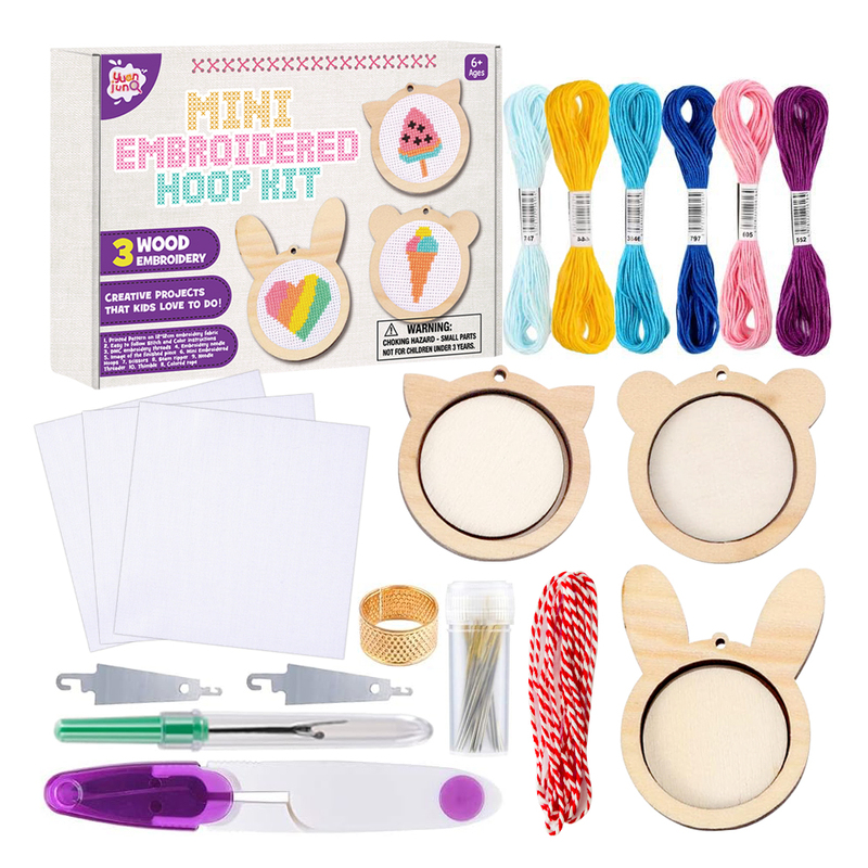 Beginner Cross Stitch Embroidery Kit Wooden