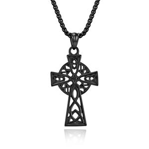 Celtic Cross Necklace <b>Titanium</b> Steel Unisex Religious Ceremony Jewelry - Product Image 5