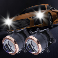 Deux projecteurs LED pour voiture à trois couleurs 3000K 4300K 6500K 120W 12V universels pour voiture 3 pouces Bi LED antibrouillard