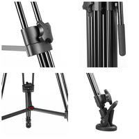 Trépied professionnel robuste pour caméscope WF VT500 avec tête à friction fluide et plaque de fixation rapide