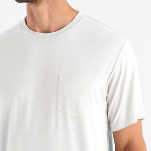 All'ingrosso 100% di bambù degli uomini t-shirt su misura di base t-shirt <span class=keywords><strong>con</strong></span> tasca per gli uomini tessuto fresco in estate - Product Image 4