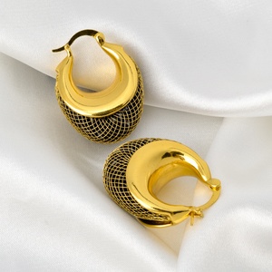 Pendientes de Aro Clásicos de Latón con Baño de Oro de 14K, Hipoalergénicos, de Diseño, para Mujer, Venta al Por Mayor, Alta Calidad - Product Image 6