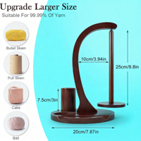 Soporte de Madera para Hilos de Ganchillo, Organizador de Hilos para Tejer con Soporte para Teléfono y Almacenamiento de Accesorios de Ganchillo, Regalo para Ganchillistas