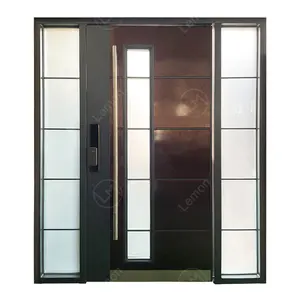 Современные высококачественные большие входные двери из нержавеющей стали для квартир, дизайн поворотных дверей