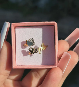 Anello Carino a Cartone Animato Personalizzato con Personaggi dei Cartoni Animati <span class=keywords><strong>Anelli</strong></span> Delicati Gioielli per <span class=keywords><strong>Donna</strong></span> Idea Regalo Anello in Acciaio Inossidabile Dorato per Bambini - Product Image 6