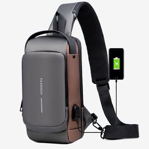 กระเป๋าคาดอกกันน้ำแฟชั่น Sy766 สำหรับผู้ชาย พร้อมช่อง USB ป้องกันการโจรกรรม - Product Image 1