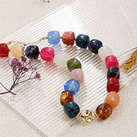 Collier de créateur de bijoux fantaisie avec grandes perles carrées en acrylique, colliers épais colorés pour femmes, bijoux géométriques