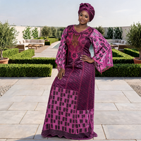 Robes de soirée formelles longues en dentelle florale avec boutons naturels pour femmes africaines nigérianes grandes tailles, dernière mode 2026, faible MOQ