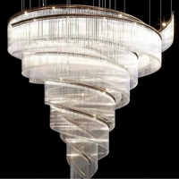 Lustre en cristal doré moderne de luxe JYLIGHTING, luminaire suspendu LED pour villa, hall, salon, lustre LED