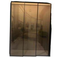 Porte battante moderne en aluminium à double vitrage certifiée UAS ALUFRONT, finition étanche, pour entrée, salon, couloir