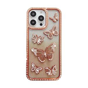Las fundas más nuevas para teléfonos móviles con diamantes para iPhone 16 pro Max, venta al por mayor, fundas para teléfonos móviles con mariposas - Product Image 1